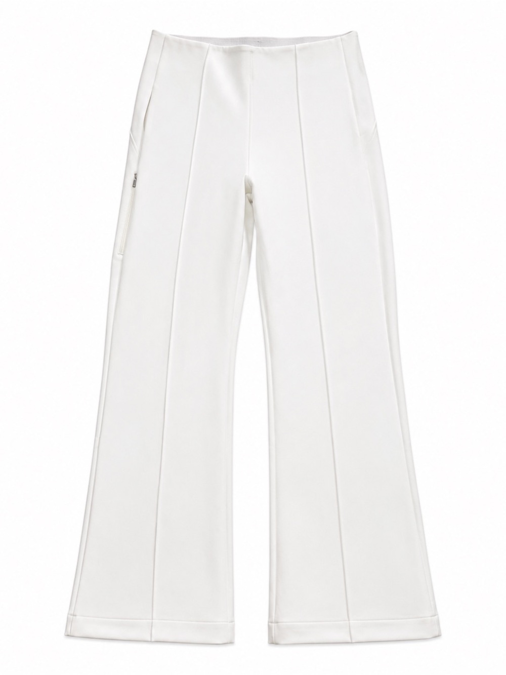 Athleta Glacier High Rise Bootcut Pants Women’s 12 White Zip Hem Performance